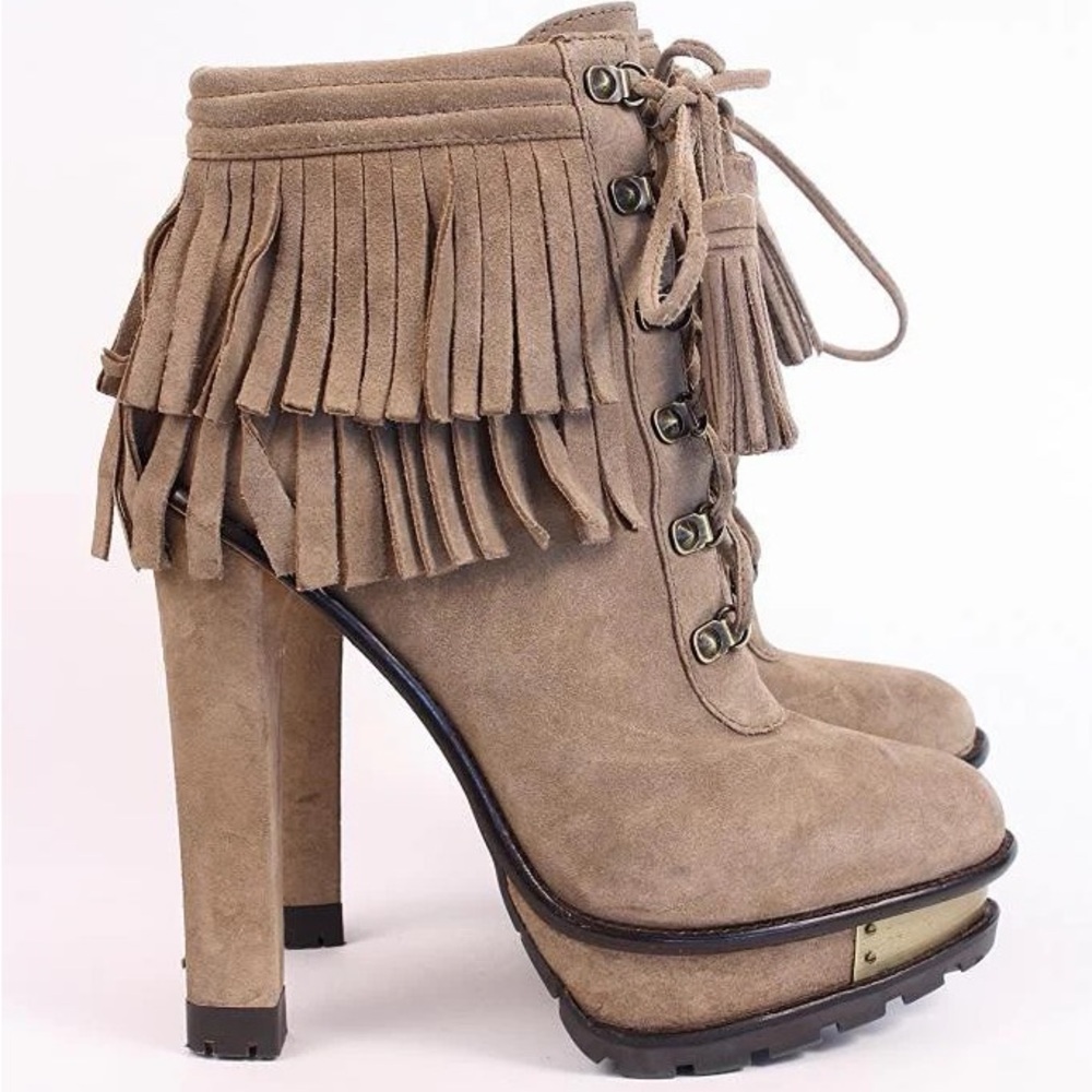 Brian Atwood "Tempesta" Suede Platform Boots- Vintage
